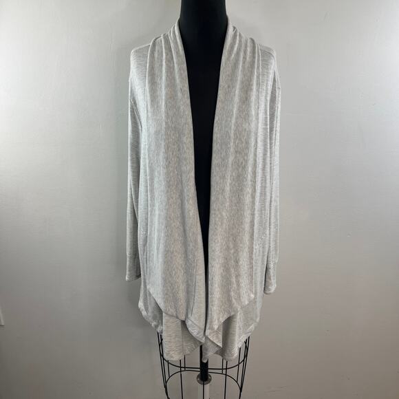 ATHLETA Pranayama Gray Restore Wrap Cardigan Sweater Stretch Drop Shoulder Sz 1X - Picture 2 of 8
